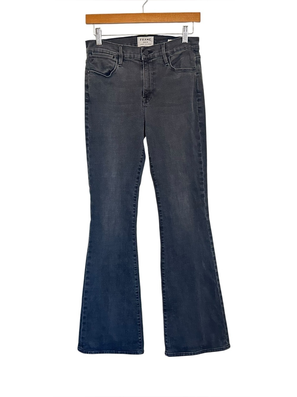 FRAME Womens Le High Flare Jeans Size 29 Gray Stretch